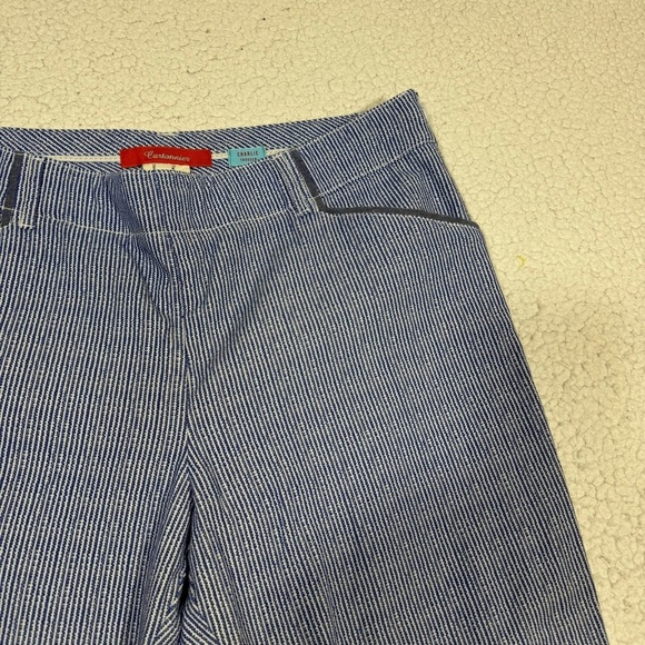Anthropologie Cartonnier Charlie Trouser Seersucker Cropped Pants Women’s 14 - Picture 2 of 7